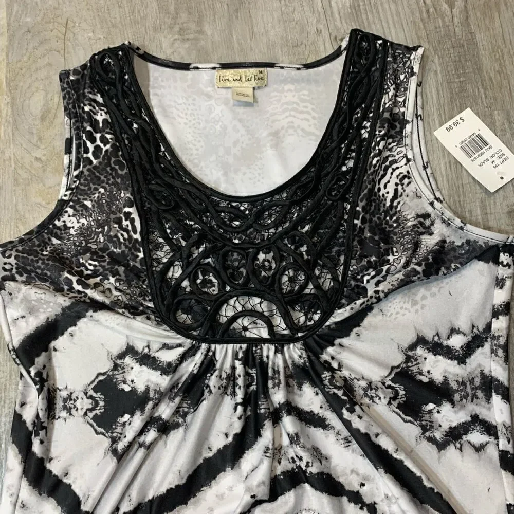 NWT LIVE AND LET LIVE BLACK/WHITE MAXI